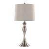 LumiSource (Set of 2) Ashland 27" Contemporary Metal Table Lamps Brushed Nickel with Light Gray Textured Linen Shade from Grandview Gallery - 2 of 4