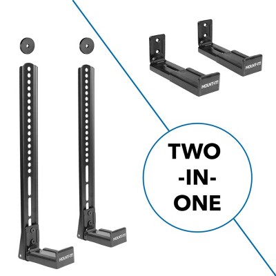 Mount-It! Soundbar Mount for TV & Wall Mounting | 2-in-1 Soundbar Bracket for Back of TV & Wall Mount Installation | Universal Base Fits All Soundbars