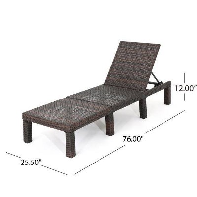 Jamaica Brown Wicker Patio Chaise Lounge with White Cushion