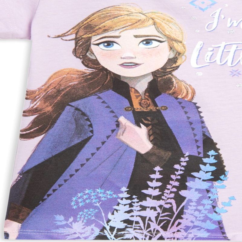 Disney Frozen Anna Little Girls Graphic T-Shirt Purple , 3 of 8
