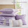 AENKYO 4-Piece Duvet Set Purple Seersucker Daisy Pattern Bed Comforter Set with Throw Pillow,Comfortable Coverlet Bedding Sets - 3 of 4