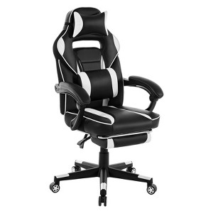 Big and Tall Office Chair, High Back Leather Gaming Chair with Footrest, Ergonomic Computer Chair w/Lumbar Support & Headrest, 360° Swivel Base - 1 of 4