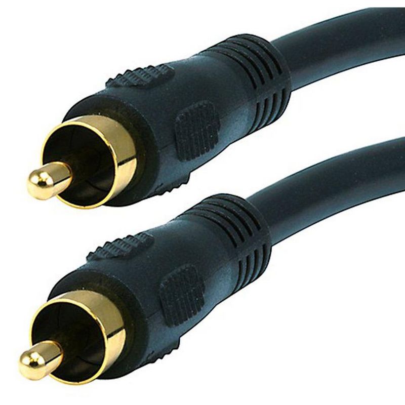 Monoprice Audio/Video Coaxial Cable - 25 Feet - Black | RCA Male/Male RG-59U 75ohm (for S/PDIF Digital Coax Subwoofer & Composite Video), 2 of 3