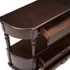ORRD 43" Retro Console Table with 3 Drawers - Curved Wood Sofa Table for Behind Couch, Entryway Hallway Table with Storage Shelf, Brown - 4 of 4