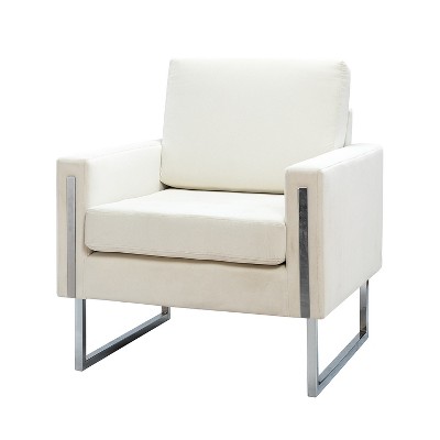 Idmon Modern Tufted Wooden velvet Club Chair with Metal Legs for Bedroom and Living Room | ARTFUL LIVING DESIGN