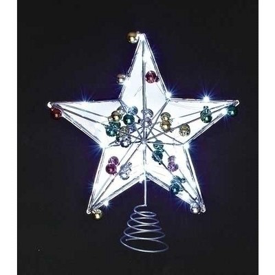 Roman 15" LED Lighted Battery Operated Mirrored Star Christmas Tree Topper with Timer