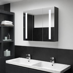vidaXL LED Bathroom Mirror Cabinet 35"x5.5"x24.4" - 1 of 4