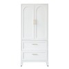 ACEPANO 70.87 in. H Double-Door Metal Storage Cabinet with 2 Drawers, Hanging Rod & Shelves for Bedroom & Guest Room-White - 4 of 4
