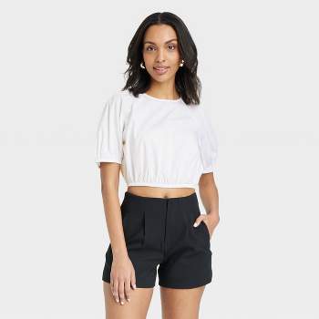 Women's Slim Fit Puff Short Sleeve Top - A New Day™