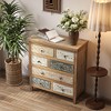 25.59" Wood Vintage Rustic 6-Drawer Accent Chest with Ample Drawer Storage, Sturdy Construction, and Versatile Room Placement - 4 of 4