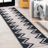 Siksak Modern Chevron Border Machine Washable Area Rug - JONATHAN Y - image 4 of 4