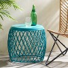 CAVINAS Modern Iron Hollow Barrel Outdoor Patio End Table,Waterproof Weather Resistant Small Side Table for Patio,Garden,Balcony - 2 of 4
