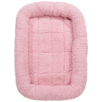 Slumber Pet High Pile Fleece Bumper-Style Crate Pet Bed - Baby Pink
