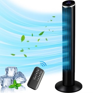 Musment Tower Fan, 40" Standing Floor Fans with Remote, 3-Speed, 15H Timer, LED Display, Oscillating Portable Tower Fans for Home, Bedroom & Office - 1 of 4