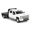 1/64 2016 Silverado 3500 Flatbed Dually Truck White Exclusive Greenlight 51611-B - 2 of 4