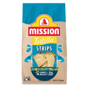 Mission Strips White Corn Tortilla Chips - 11oz - 1 of 4