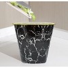 Home Mart Goods 10" Tall Black White Marble Look Plastic 1.7 Gallon Trash Can Wastebasket - Set of 2 - 4 of 4