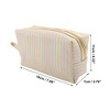 Unique Bargains Women's Solid Color Vertical Stripes Makeup Bag Beige 1 Pc - 2 of 3