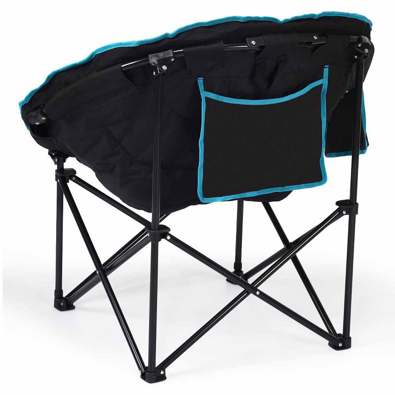 Tangkula Moon Saucer Camping Chair Cup Holder Steel Frame Folding Padded Seat w/Carry Bag, 4 of 8