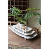 Rectangle Curved Wooden Trays 3.75"H White-Washed Carved Farmhouse Decor, Set of Three by Kalalou - 3 of 4