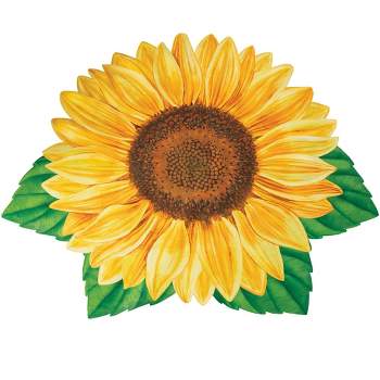 Collections Etc Unique Sunflower-Shaped Skid-Resistant Accent Rug 2X3 FT