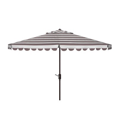 10.8' Round Vienna Umbrella Gray/White - Safavieh