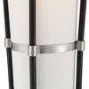 Possini Euro Design Flute Modern Torchiere Floor Lamp 64" Tall Satin Black Brushed Nickel White Linen Shade for Living Room Bedroom Office House Home - 3 of 4