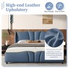Queen Size Upholstered Platform Bed with Wingback Headboard and Footboard for Bedroom or Apartment - 3 of 4