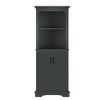 KWPZQEB Farmhouse Corner Cabinet with Barn Door, Tall Storage Cabinet with 2 Shelves, Storage Organizer for Living Room, Kitchen, Bathroom - 4 of 4