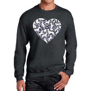 LA Pop Art Dog Heart - Men's Word Art Crewneck Sweatshirt - 1 of 4
