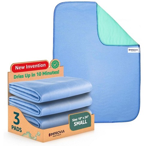 Improvia Washable Underpads, Heavy Absorbency Reusable Bedwetting  Incontinence Pads - Blue : Target
