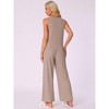 INSPIRE CHIC Women's Waffle Knit Tank Top with Wide Leg Pants 2 Piece Lounge Set - 4 of 4