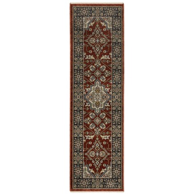 Oriental Weavers Aberdeen 4151R Red/ Blue Indoor Area Rug - 2'3" x 7'6"