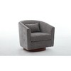 CAVINAS Chenille Swivel Accent Chair with Mid-Height Backrest and Wood Base,Modern Swivel Living Room Chairs,Reading Chairs for Living Room - 2 of 4