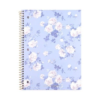 LoveShackFancy x Target - Yoobi Everblooming Rosettes College Ruled 1 Subject Notebook 8"x 10.5" Whisper Blue