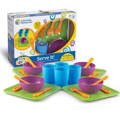 Learning Resources New Sprouts Serve It! Dish Set, 24 Pieces, Ages 2+