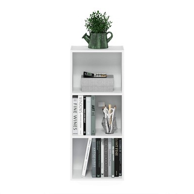 Sleek White Wood 3-Tier Open Cube Bookshelf