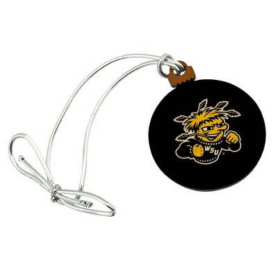 Wichita State University Shockers Logo Mini Small Tiny Wood Christmas Tree Holiday Ornament