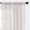 Chanasya 2pk Leaf Voile Sheer Window Curtain Panels - Set of 2 - 3 of 4