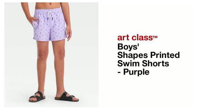 Boys&#39; Shapes Printed Swim Shorts - art class&#8482; Purple, 2 of 5, play video