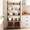 Industrial Bookcase with Storage Cabinet, 4 Tier Open Storage Shelf, Display Shelf, 70.87 Inch Tall, For Bedroom, Living Room, Office, Brown - 3 of 4