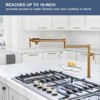 WOWOW Solid Brass Deck Mount Pot Filler Faucet, Pot Filler with Stretchable Double Joint Swing Arm - 3 of 4
