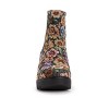 MUK LUKS Women's Vermont Essex Wedge Booties - Black Floral, L (10 -11)