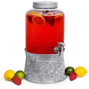 BIRDROCK HOME 3-Gallon Beverage Dispenser - Stainless Steel Base, Ice Container & Spigot - BPA-Free Acrylic for Lemonade, Sangria, Tea, Water - 1 of 4