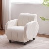 Modern Fabric Upholstered Armchair with Upholstered Reading Chair, Single Sofa, Living Room, Bedroom, Bed, Office Lounge Club Chair-Cuddlewood - 3 of 4