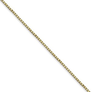Black Bow Jewelry 1mm 10k Yellow Gold Classic Box Chain Necklace - 1 of 4