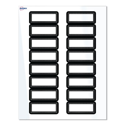 Avery Labels, 1" x 2-5/8", Glossy White, Black & White Polka Dots, 160ct