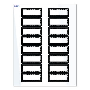 Avery Labels, 1" x 2-5/8", Glossy White, Black & White Polka Dots, 160ct - 1 of 4