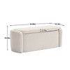CAVINAS Oval Corduroy Storage Ottoman Bench with Safety Hinge,Upholstered Storage Ottoman,Storage Bench for Living Room,Bedroom - 3 of 4