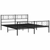 vidaXL King Metal Bed Frame with Headboard & Footboard, Sturdy Steel, Black, No Mattress - 4 of 4
